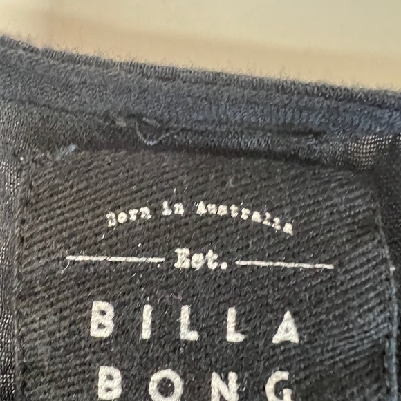 Billabong Women's Boho Black Lace-Up Tassel Front Beach Cover Up Tunic Dress M - Picture 8 of 11